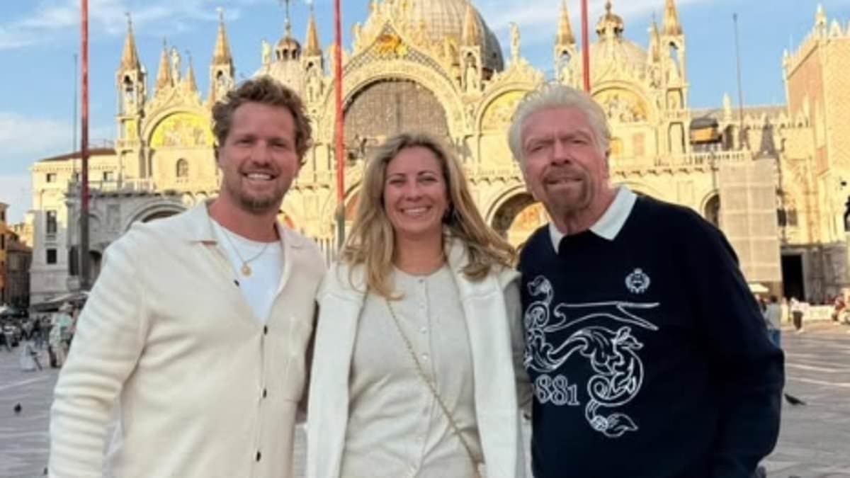 Richard Branson shares photos from Venice trip he was meant to have taken with late wife Joan as he thanks his children for joining him on a holiday 'I'll never forget'
