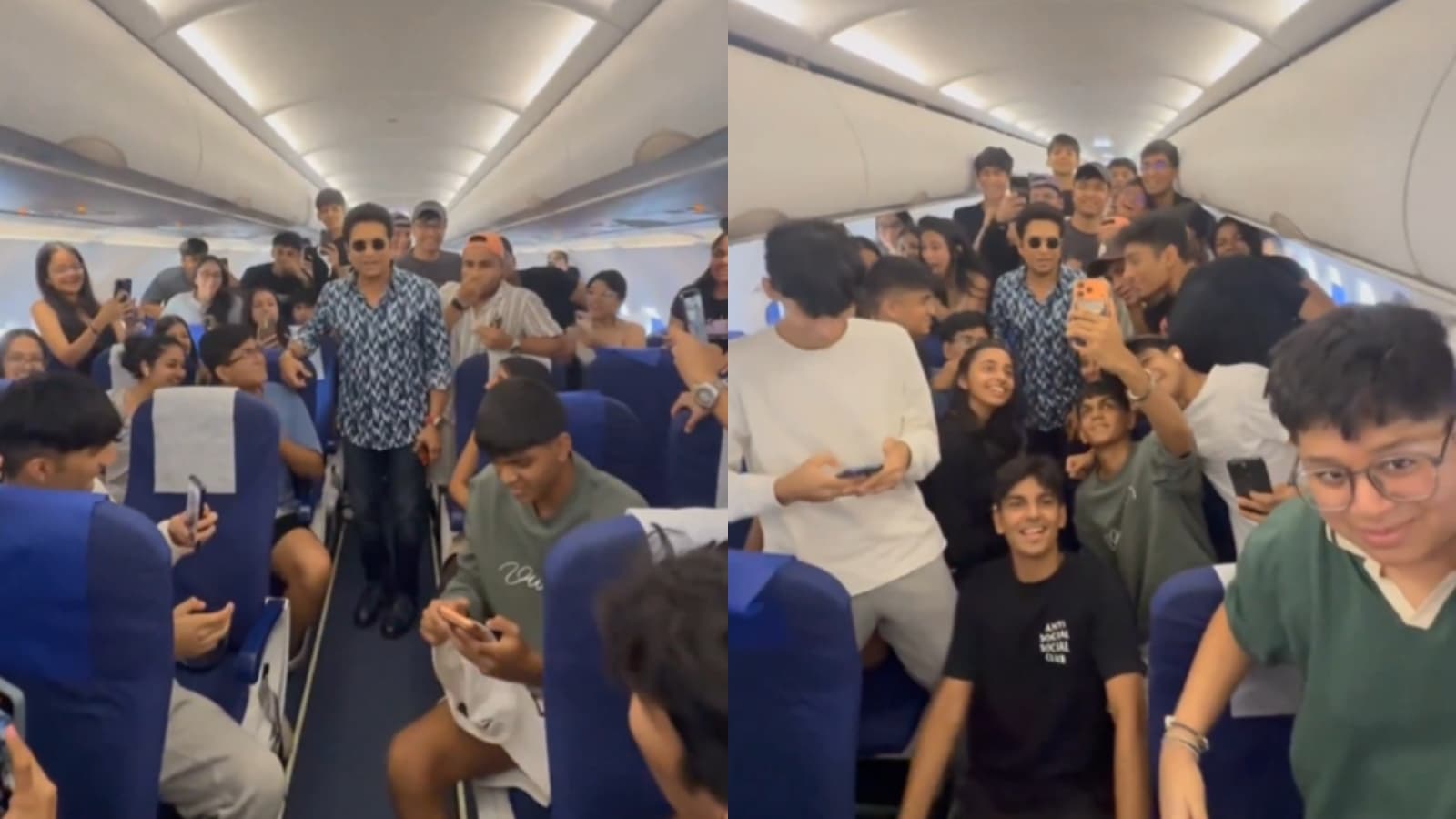 Sachin Tendulkar’s unexpected walk down flight aisle triggers fan frenzy, Bollywood actor captures moment