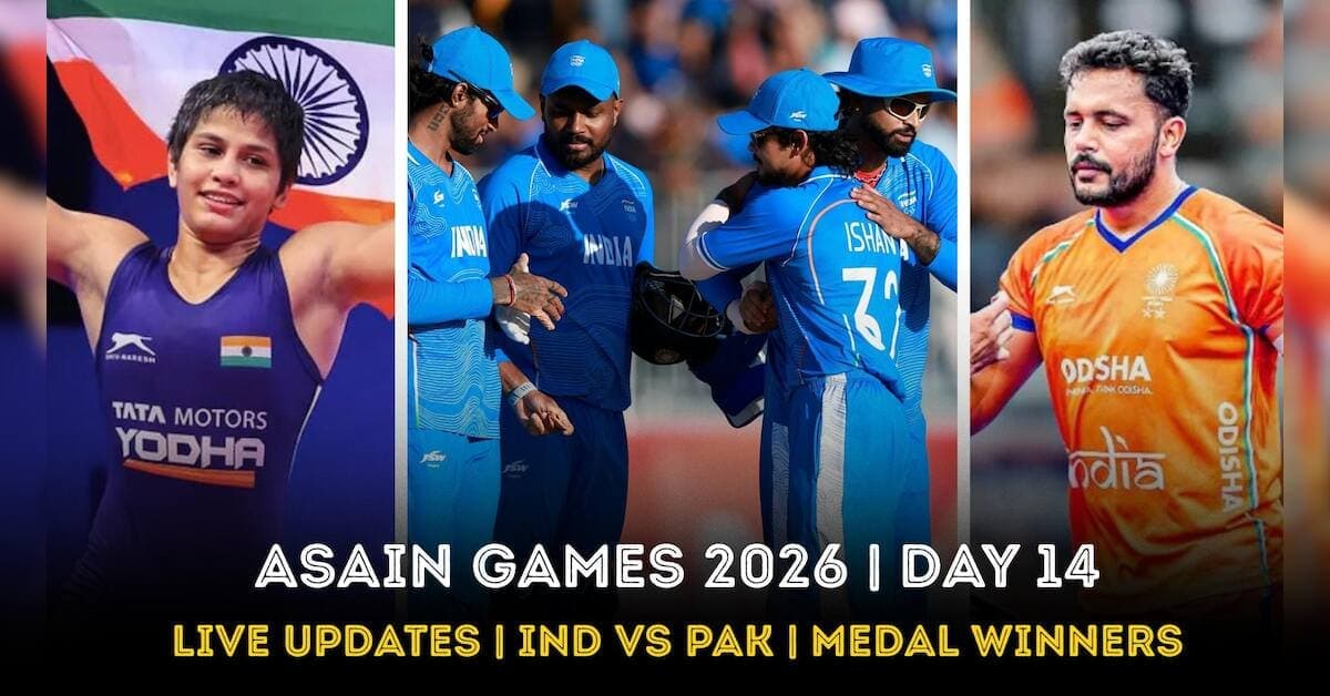Asian Games 2026 LIVE UPDATES Day 14: India at Asiad 2026 results, IND vs PAK cricket, medal winners