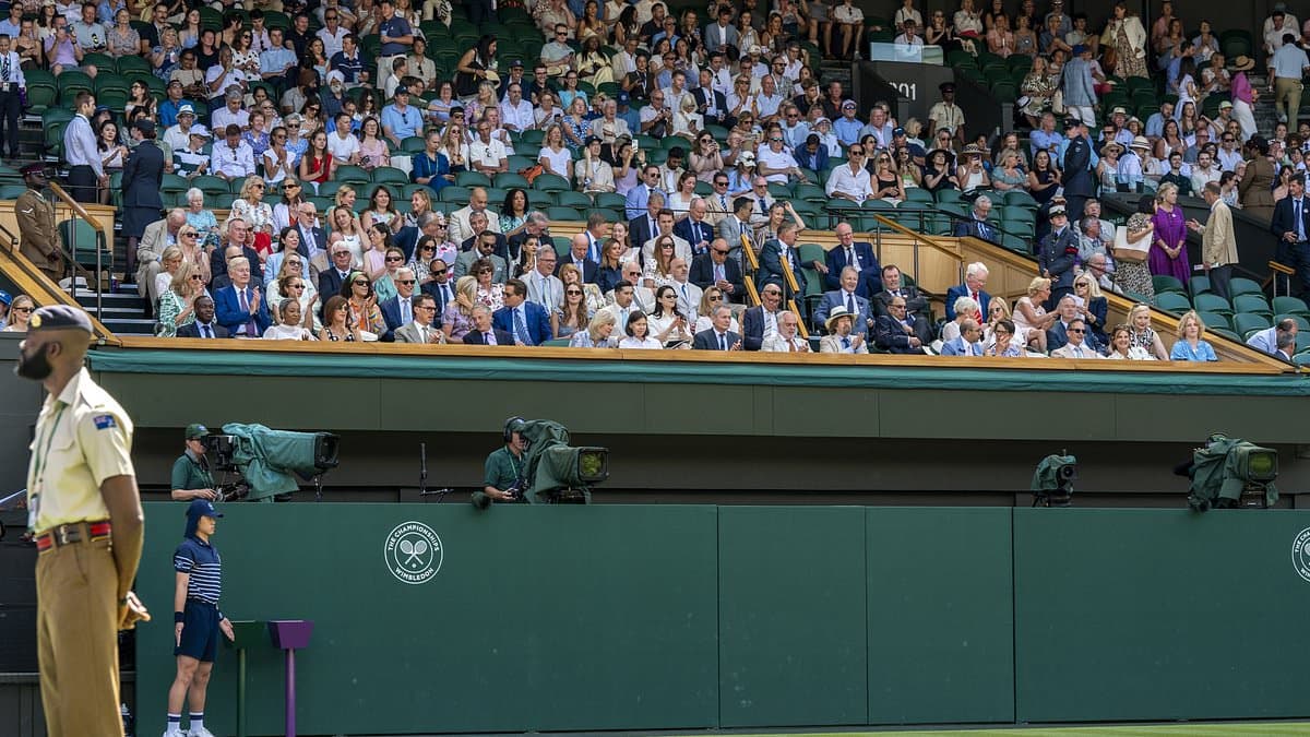 Who's who in the Royal Box at Wimbledon on Day Nine? Benedict Cumberbatch and Lady Sarah Chatto are joined by Sir Clive Alderton and Judy Murray for day nine on centre court
