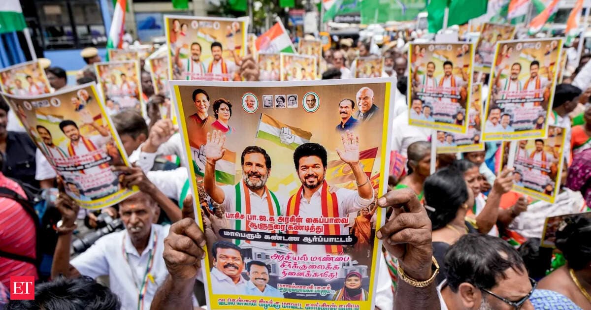 Tamil Nadu: TVK cadres stage protest outside Lok Bhavan; demand Governor invite Vijay to form govt