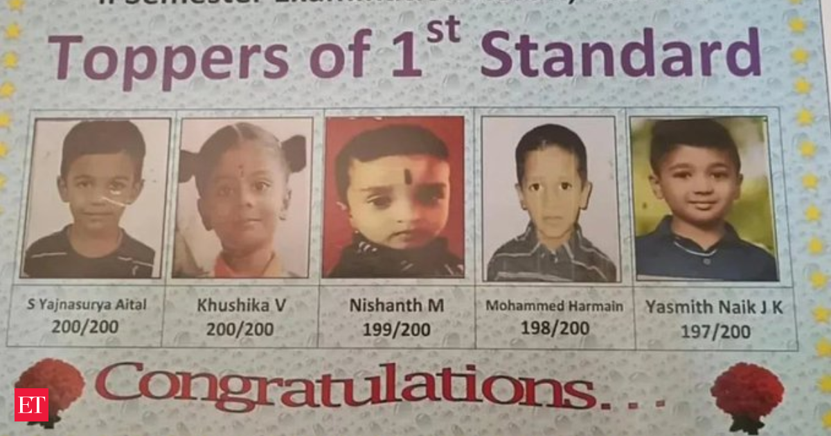 Karnataka school's class 1 toppers list goes viral with kids scoring exceptionally high marks; Internet says, 'this is scary'