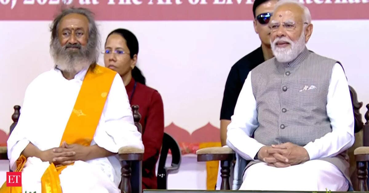 Lightness, warmth, promise to build stronger India together mark much-awaited meeting between PM Modi and Gurudev Sri Sri Ravi Shankar