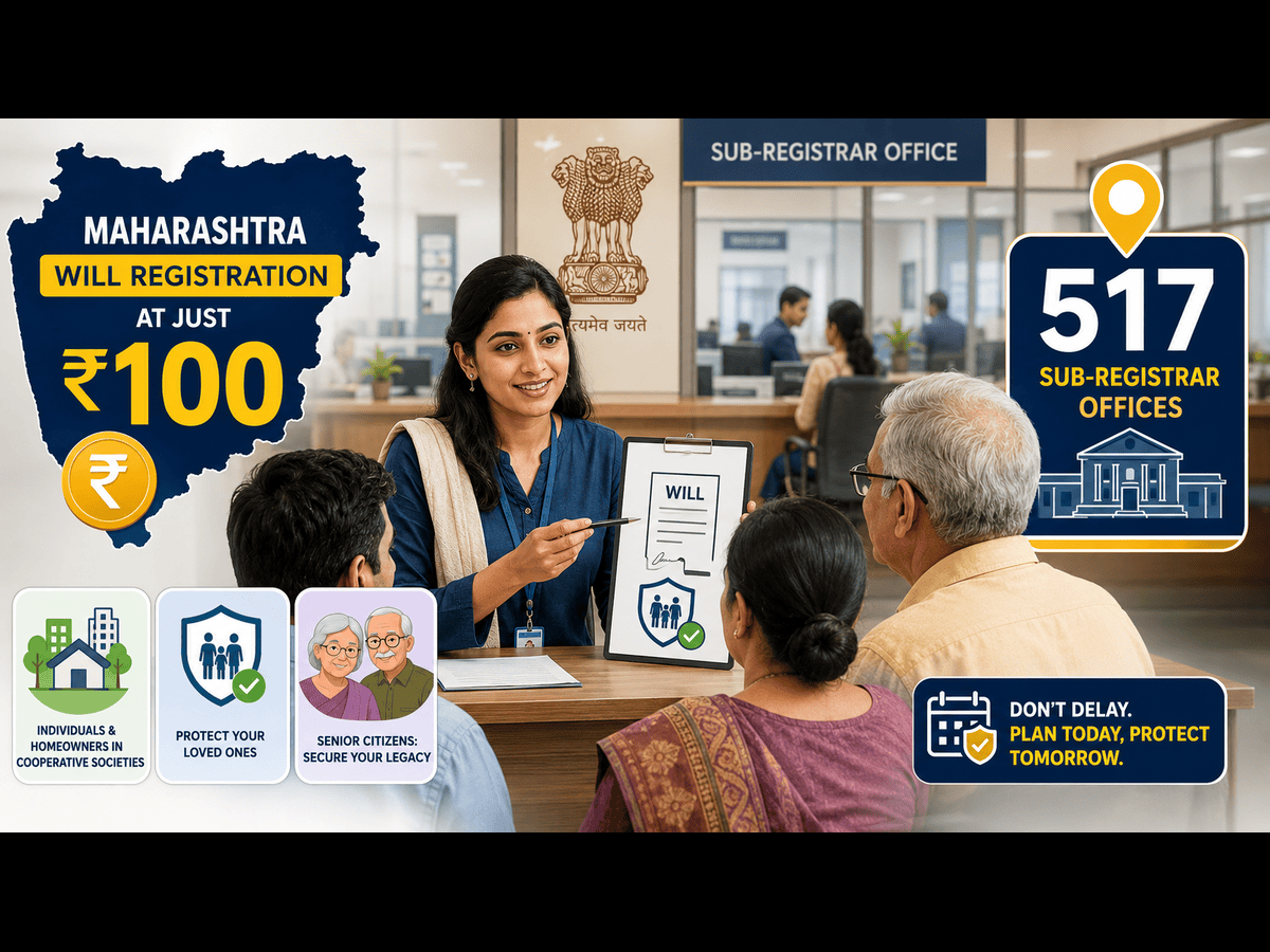 Will registration at Rs 100 in Maharashtra: Why homeowners in cooperative societies, senior citizens should not delay estate planning