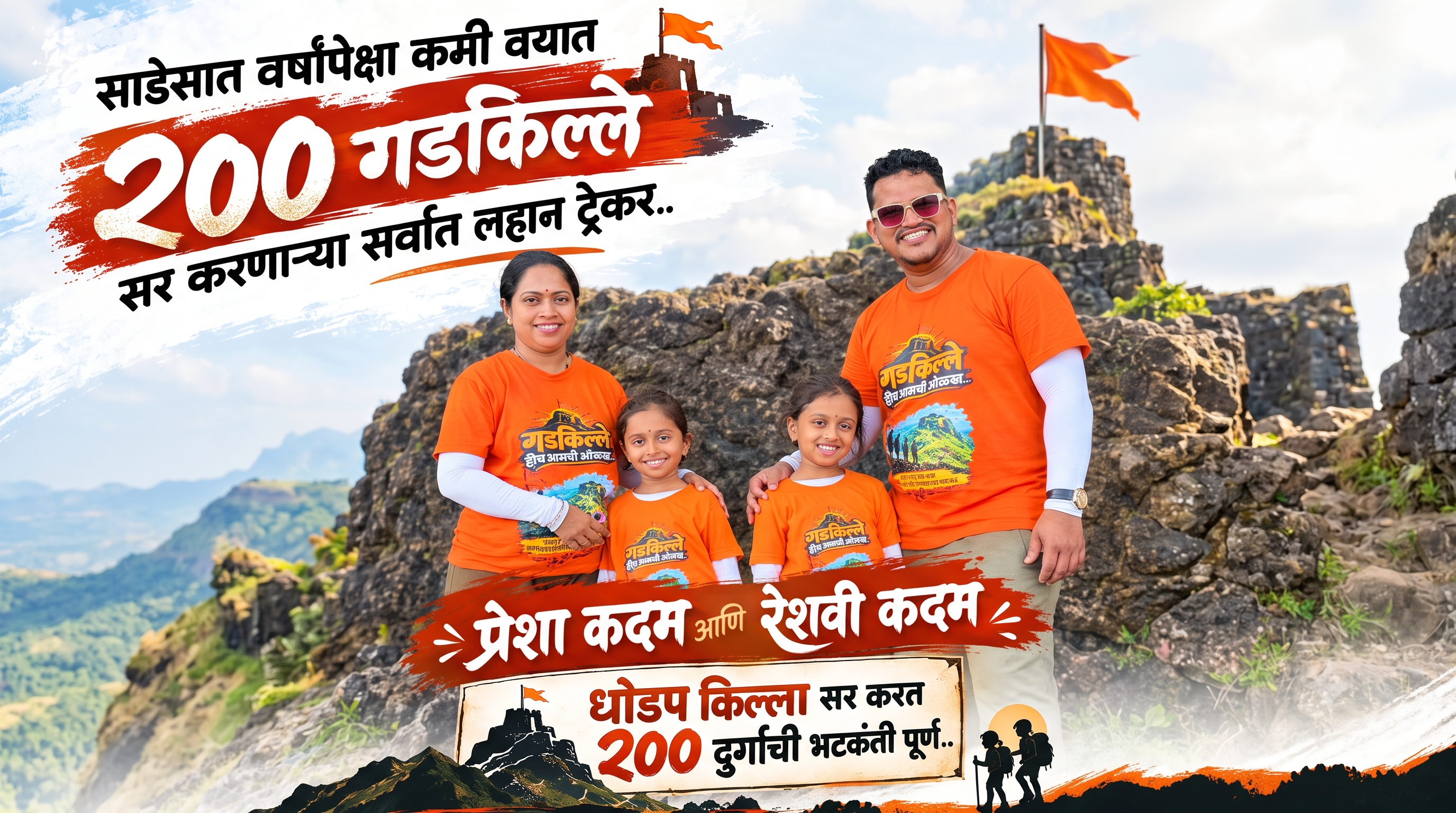 सह्याद्रीच्या कड्यांवर उमटली चिमुकली पावलं; मोबाईलच्या युगात डोंबिवलीच्या प्रेशा-रेशवीने सह्याद्रीच्या कुशीत कोरली भक्तीची यशोगाथा!