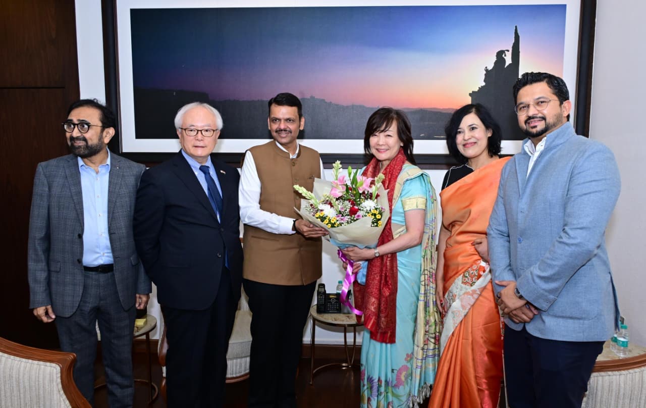 Akie Abe, wife of former Japanese PM Shinzo Abe, meets Maharashtra Chief Minister Devendra Fadnavis in Mumbai