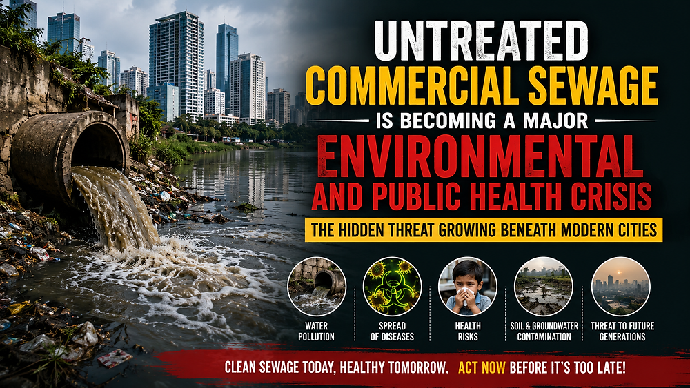Untreated Commercial Sewage Is Becoming a Major Environmental and Public Health Crisis: The Hidden Threat Growing Beneath Modern Cities